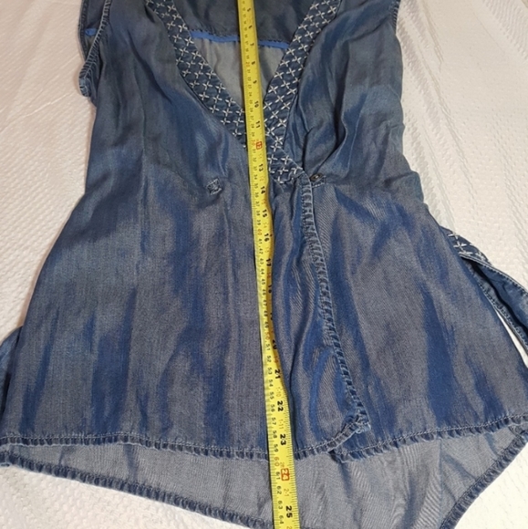 Anthropologie Holding Horses Chambray Wrap Top - Picture 5 of 7